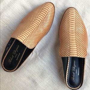 Robert Clergerie alice slides mule camel Snakeskin